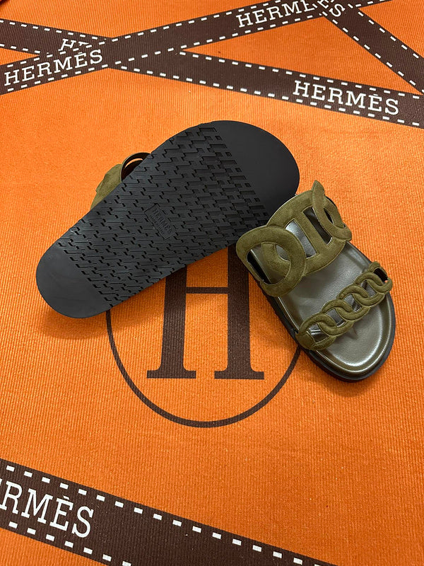 MJHS16 Leather Women Slipper Size 35-42 Shoes with box