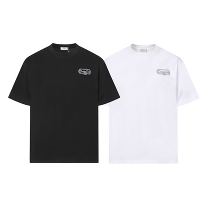DIC22 New Men's and Women's Summer Short sleeved Cotton T-shirt Embroidered Craft Clothing