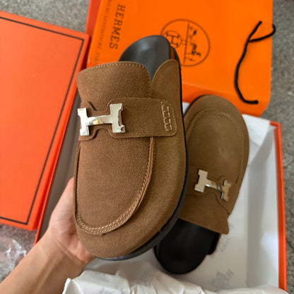 MJHS19 Leather Women Slipper Size 35-41 Shoes with box