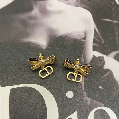 DIE45   Women's new bow letter earring jewelry